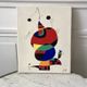 Oil painting on canvas surrealist woman, bird, star