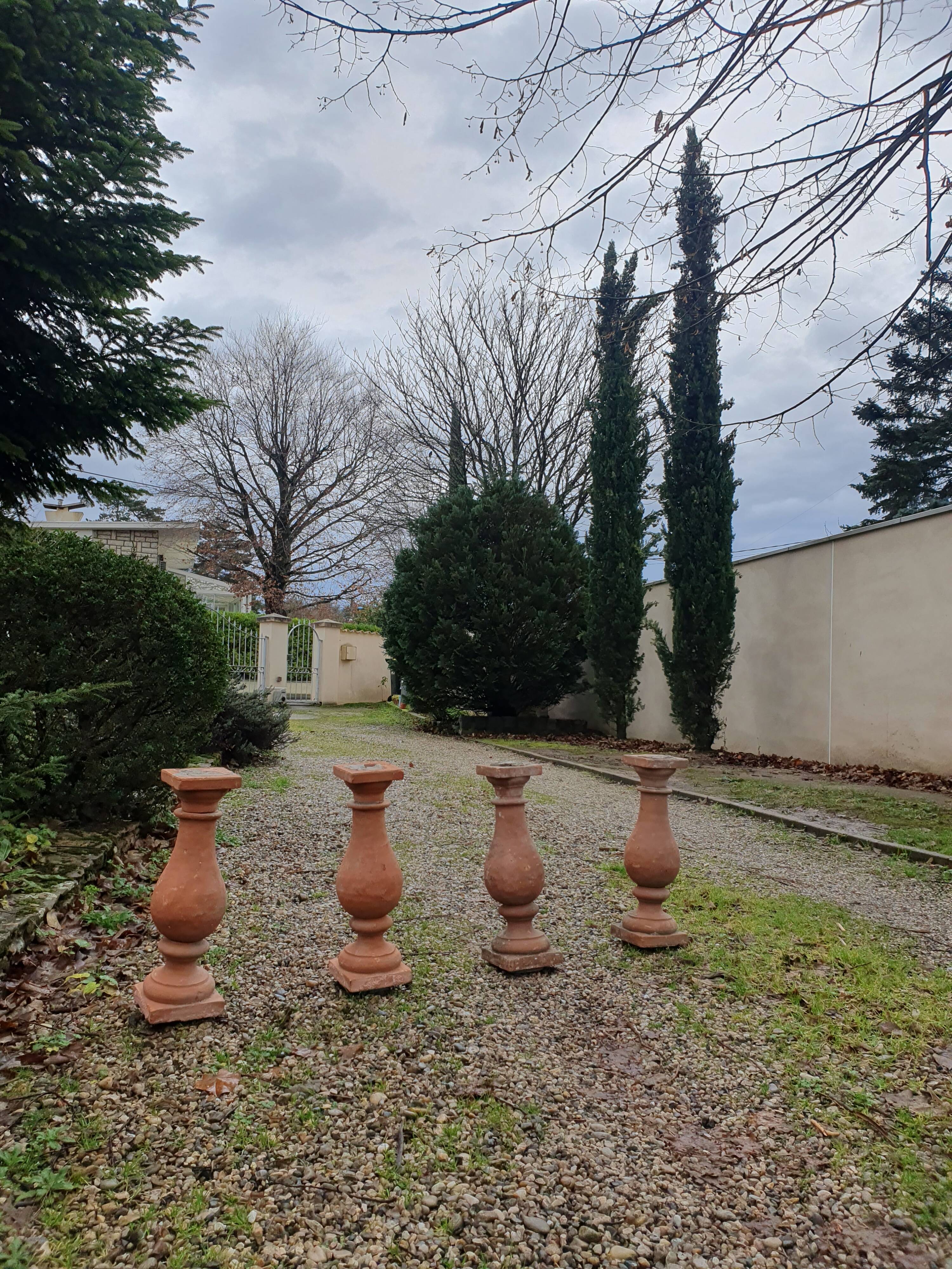 About twenty terracotta balusters from Castelnaudary