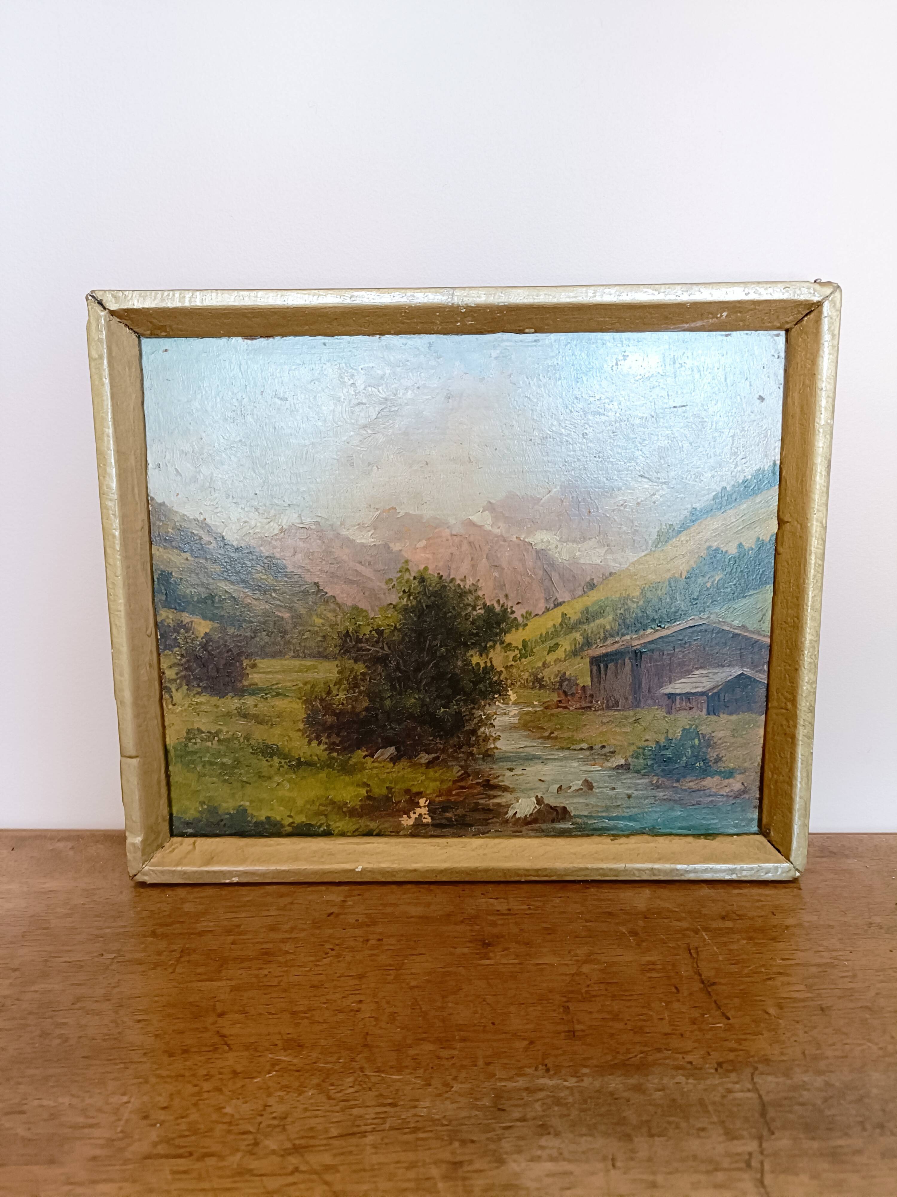 Oil on panel painting signed K. Vukovic landscape montage