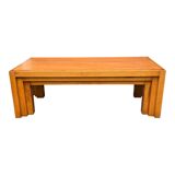 Vintage coffee table in solid elm from the 1970s.