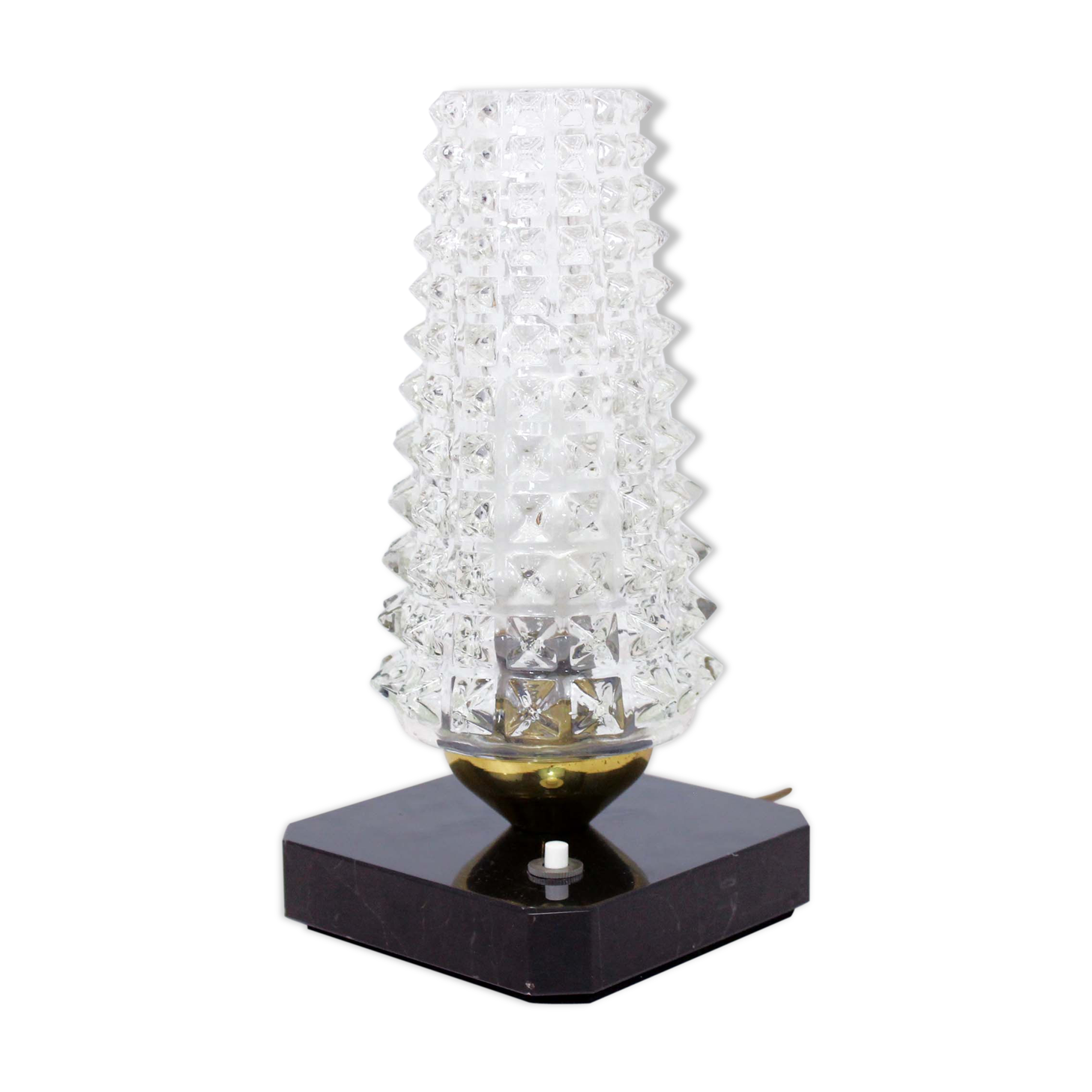 Beautiful art deco table lamp in glass and marble