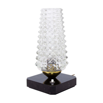 Beautiful art deco table lamp in glass and marble