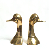 Paire de serre-livres canards en laiton