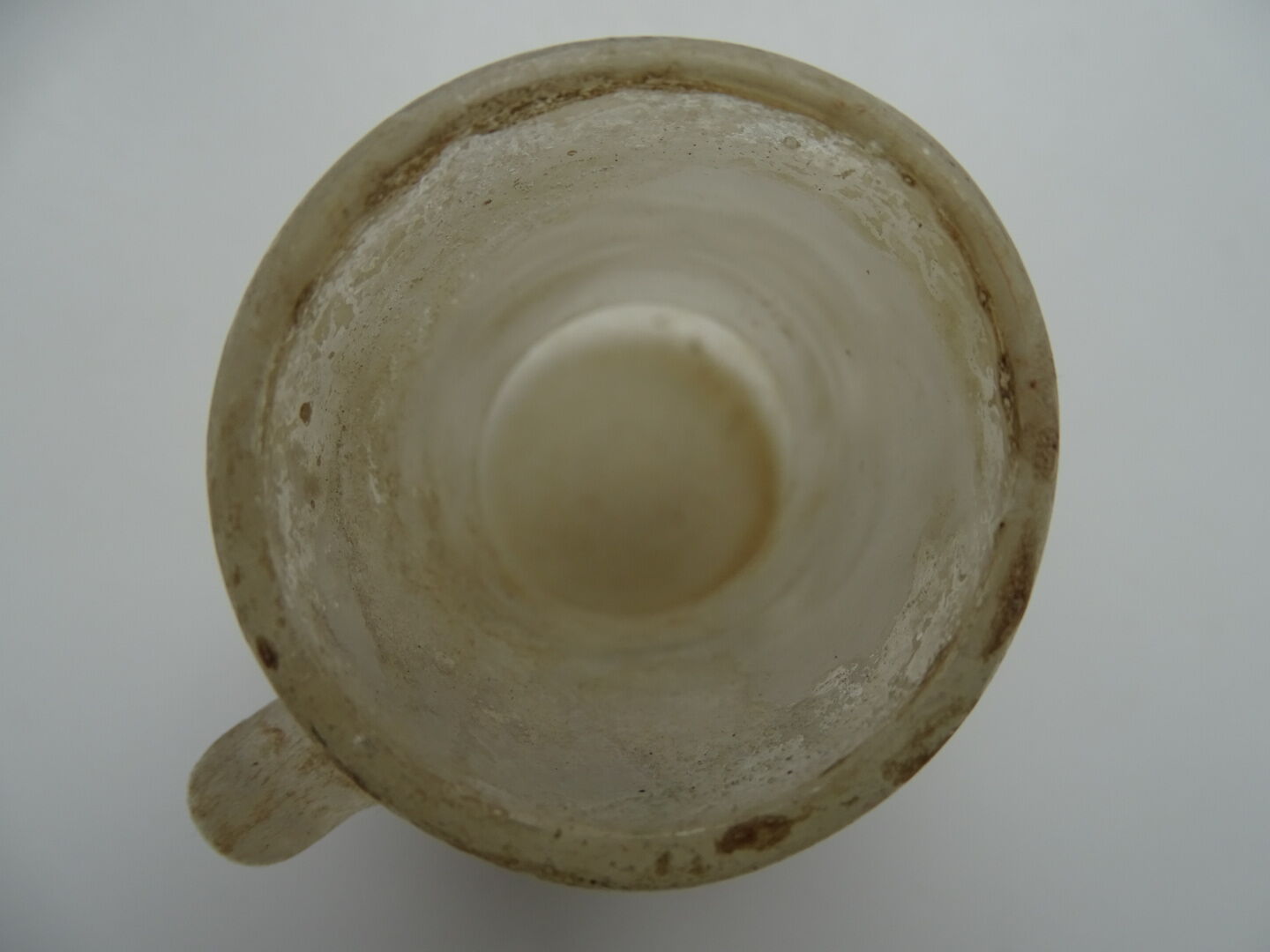 Vase with miniature handle Scavo Seguso Vetri d'Arte iridescent glass Murano 1950