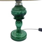 Malachite glass table lamp, Czechoslovakia, 1960s | Vintage MCM