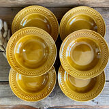 6 vintage Gien hollow plates