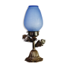 Lampe en pâte de verre bleu craquelée