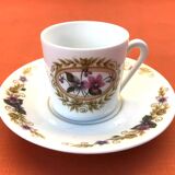 5 Limoges Porcelain Coffee Cups / Saucers BM French Porcelain