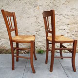 Set of 2 straw chairs