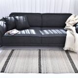 Beige black kilim rugs, runner kilim turkish, hand made wool kilim rug