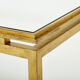 Coffee table beaten iron gilded glass Maison Ramsay 1950