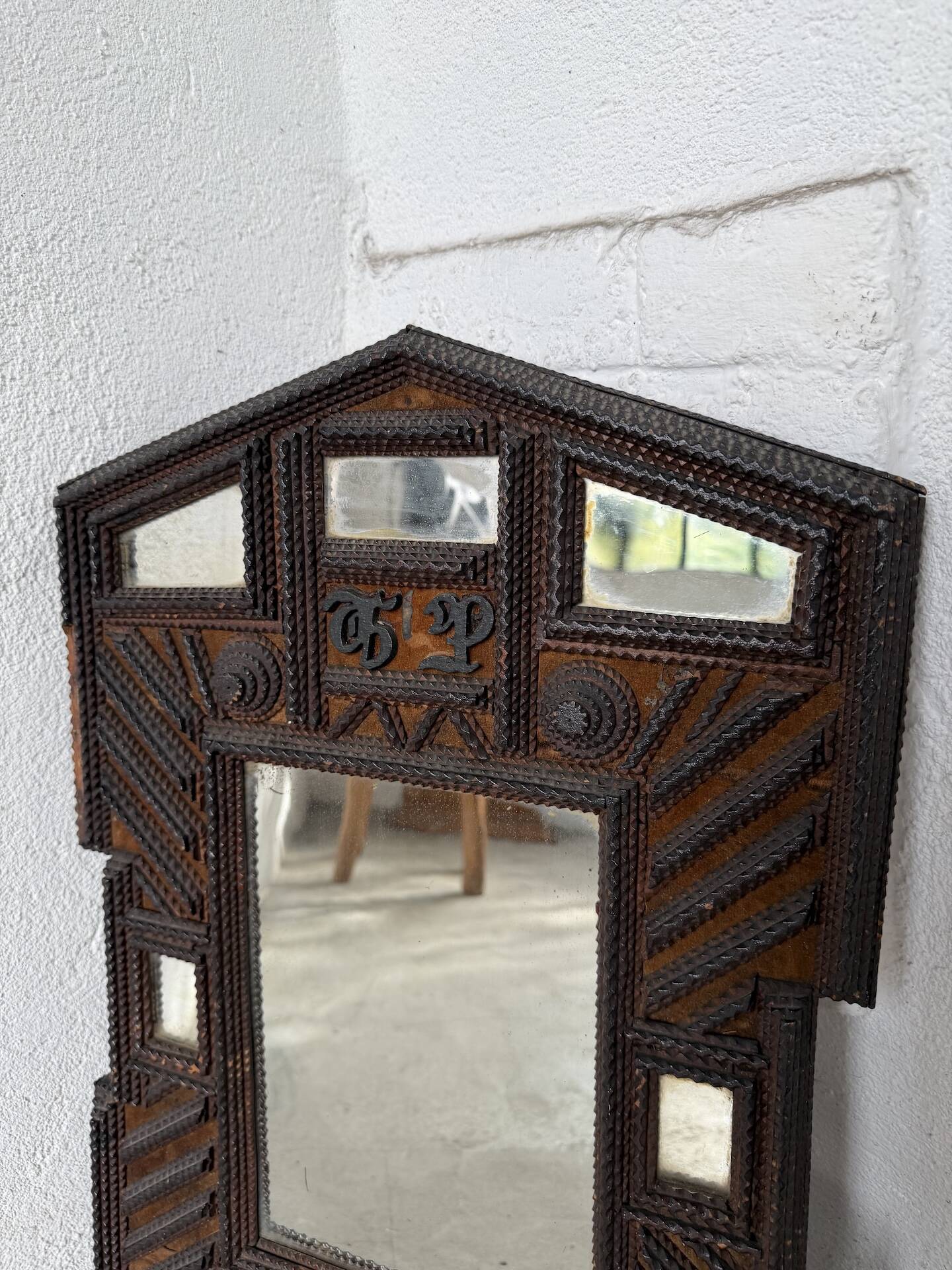 Tramp Art Mirror 1903