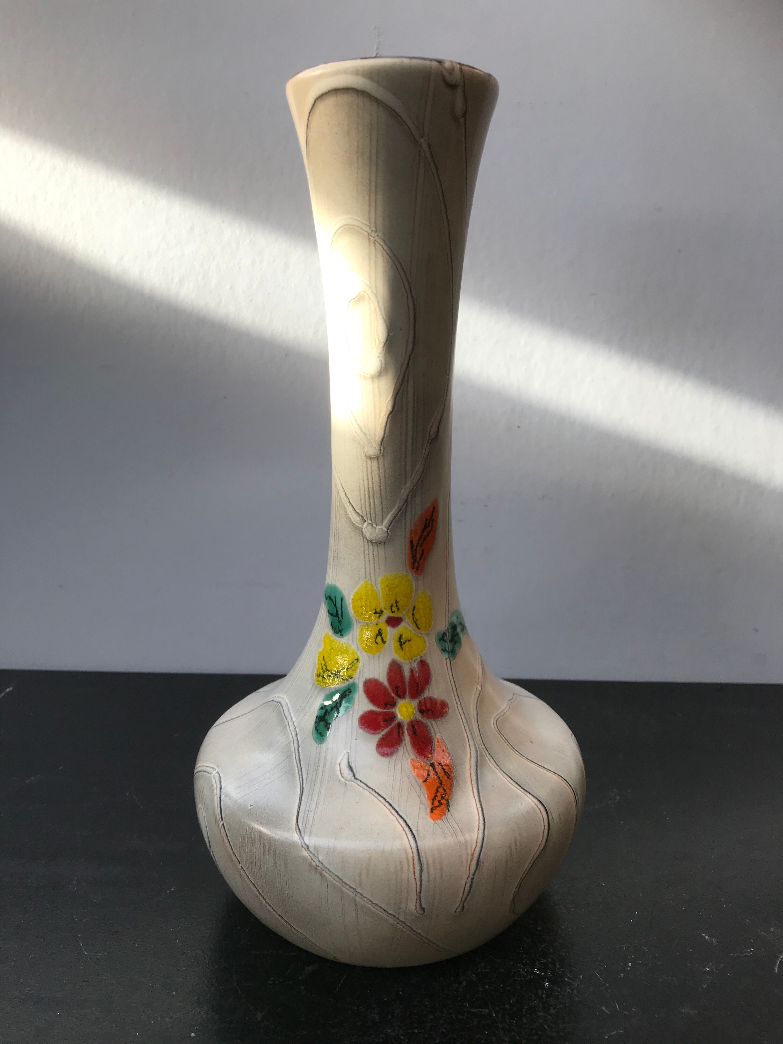 Ancient Ceramic Vase Imitation Wood