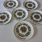 6 cheese plates in earthenware from Gien in good condition.