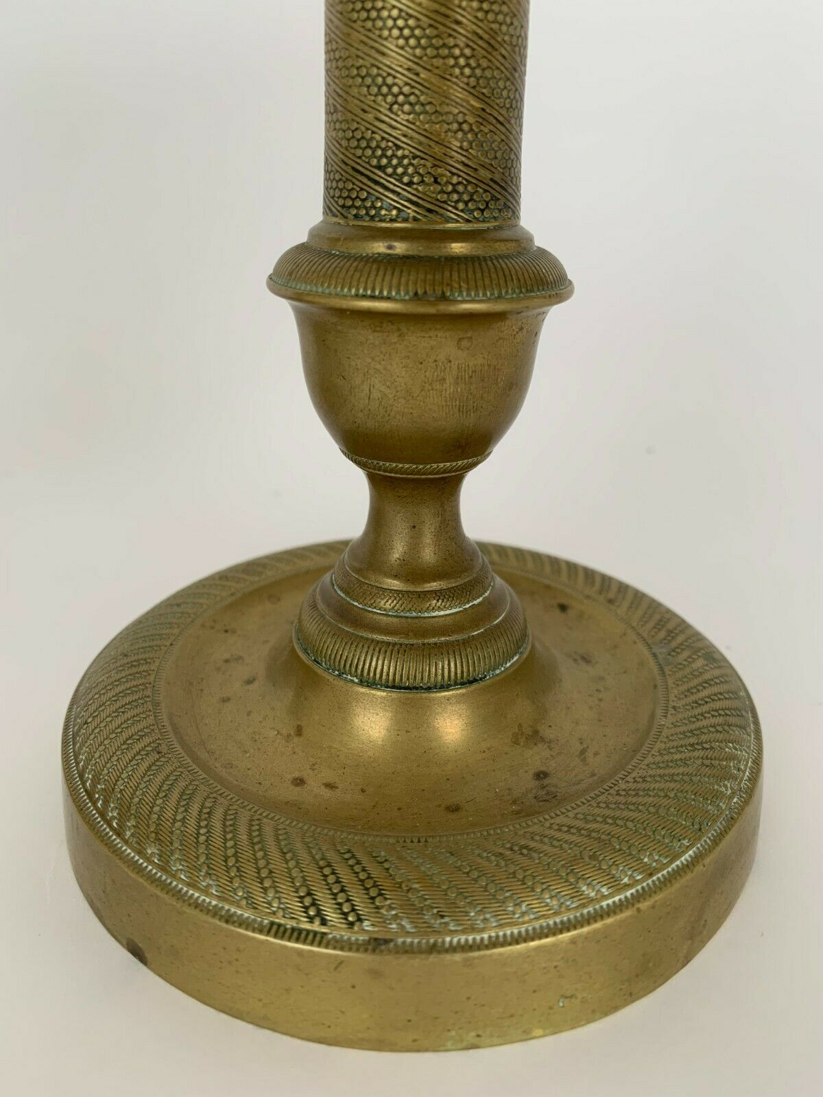 PAIR OF CANDLE HOLDERS PERIOD RESTORATION 19TH BRONZE GILDED CISELE GUILLAUCHE