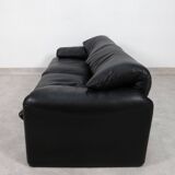 Ensemble de 2 canapés Cassina Maralunga 2,5 places - cuir noir