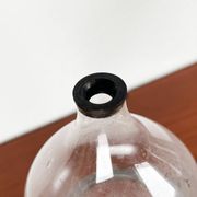 Mid-century Danish wrought iron and glass table oil lamp, 1960s.