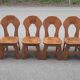 Brutalist chairs in solid oak mountain chalet decor