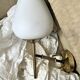 Brass and white opaline glass wall light, Arlus design 1950.