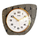 Vintage clock asymmetrical silent wall clock "Maty golden black"