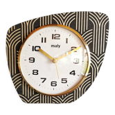 Horloge vintage pendule murale silencieuse asymétrique "Maty noir doré"