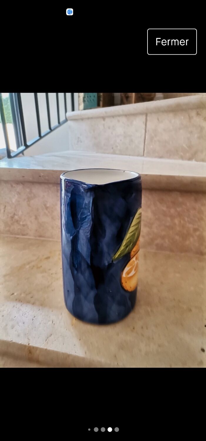 Carafe barbotine citron