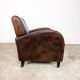 Vintage Sheep leather wagon wheel clubchair Holten