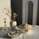 Antique Sarreguemines soup tureen with lid, rose pattern, D33 H28.