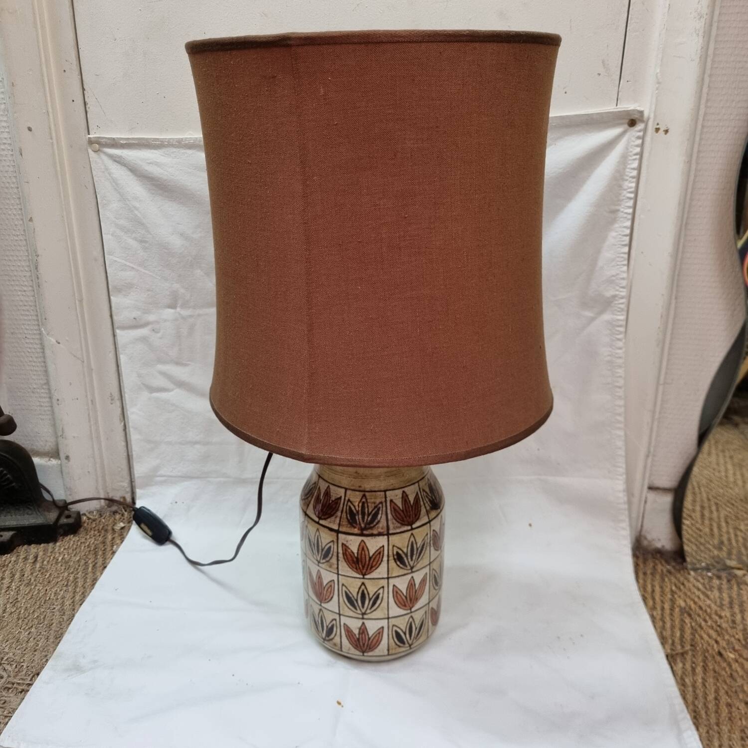 Ceramic lamp by jc Mallarmey, 1950
