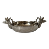 Silver plate with deer heads