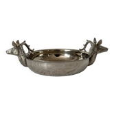 Silver plate with deer heads
