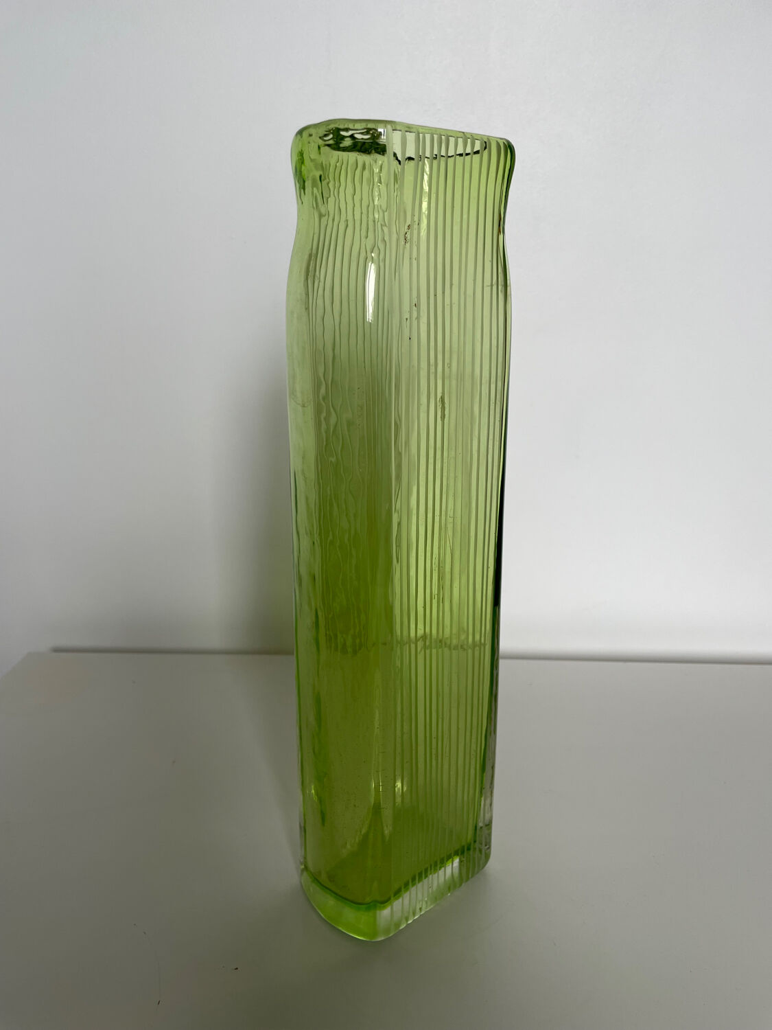 Green glass vase