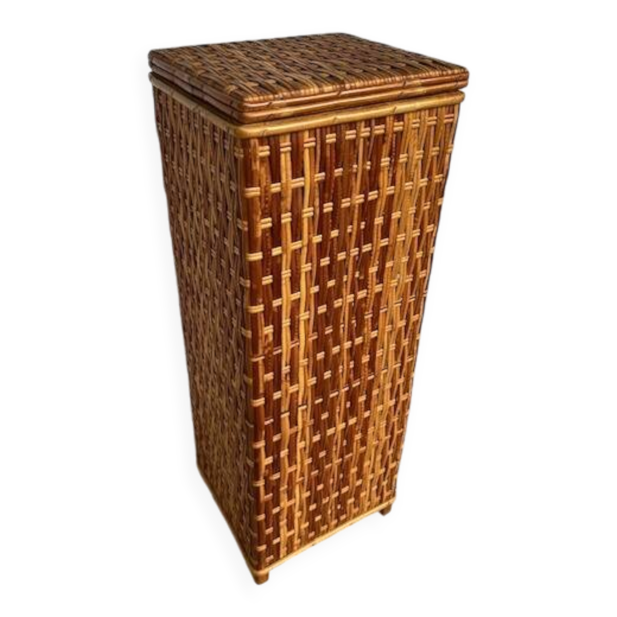 Vintage rattan bread bin