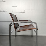 'Klinte' armchair for Ikea, chrome & leather design Tord Bjorklund 1970s chair