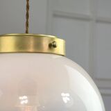 Mid-century Murano Glass & Brass Pendant from Mazzega, 60s