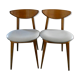 Pair of wooden chairs and skai scandinavian style