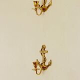Pair of vintage Swedish brass wall lights