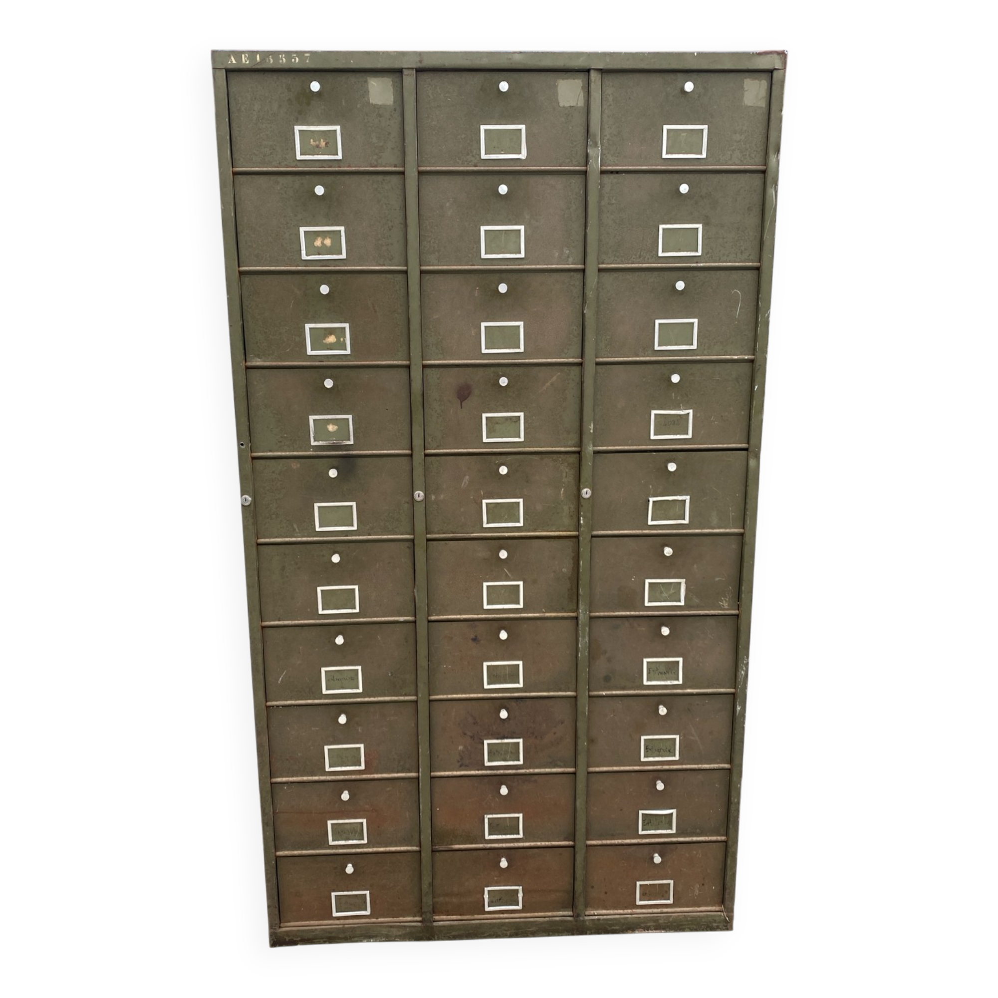 Military metal cabinet with hinged door