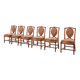 Ensemble de 6 chaises de salle à manger en bambou avec revêtement géométrique par Gasparucci