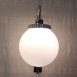 Opaline glass globe wall sconce with a gilt metal bracket - mid-20th century