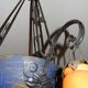 Art Deco Lustre Noverdy France in beaten iron
