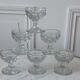 Set of 6 cups in molded glass pressed late nineteenth