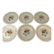 Set of 6 flat plates Sarreguemines flower pattern, first half of the 20th century.