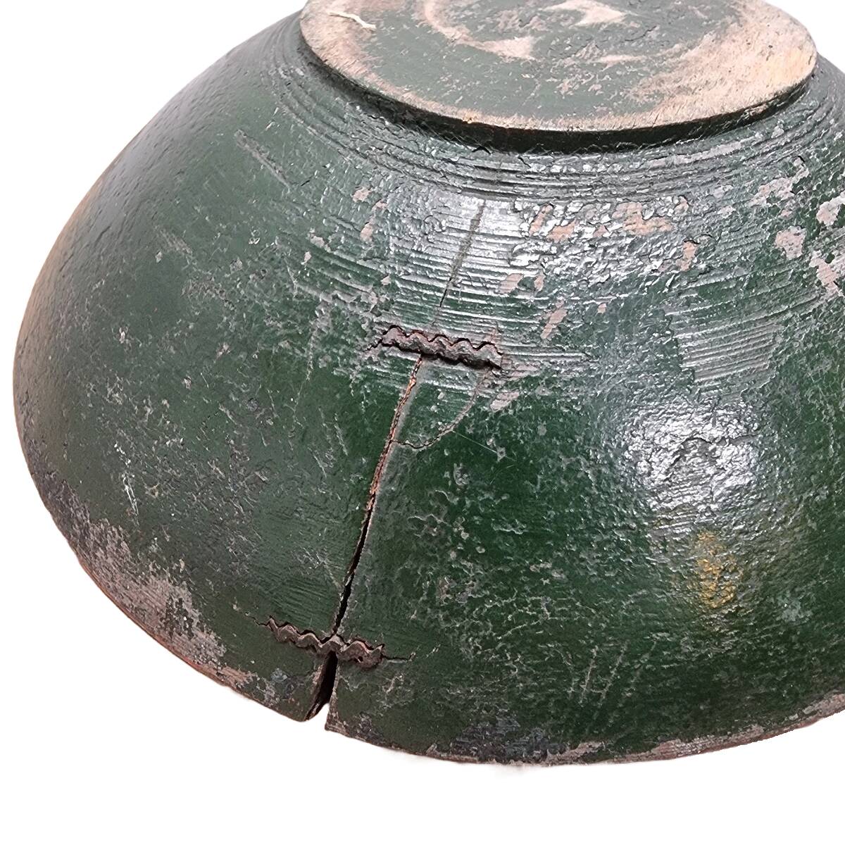 Antique Japanese Wooden Urushi Dough Bowl, from around 1900