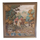 135x 137 cm Vintage framed wall tapestry gobelin horses