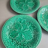 Three plates in green slip