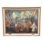 Large Original Swedish Oil on Canvas – “Cirkus Scott” by John Carlsson