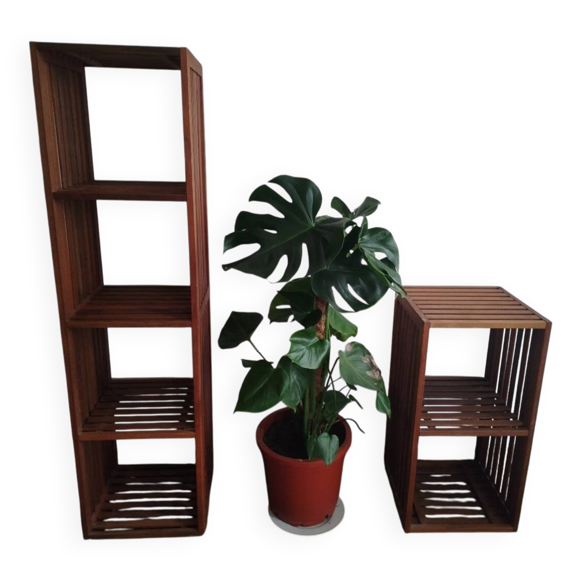 Lovely pair of vintage teak shelves, 1970s