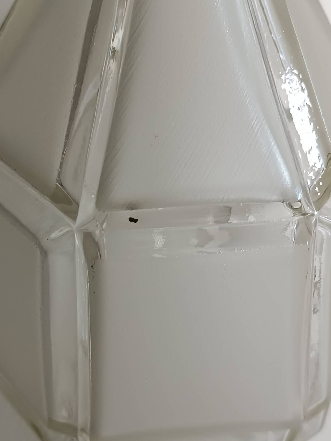 Copper ceiling light with frosted glass globe