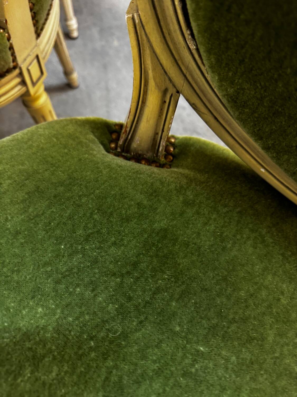 4 studded Louis XVI medallion chairs